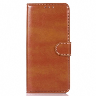 Capa Em Pele Para Sony Xperia 10 IV Costuras Expostas