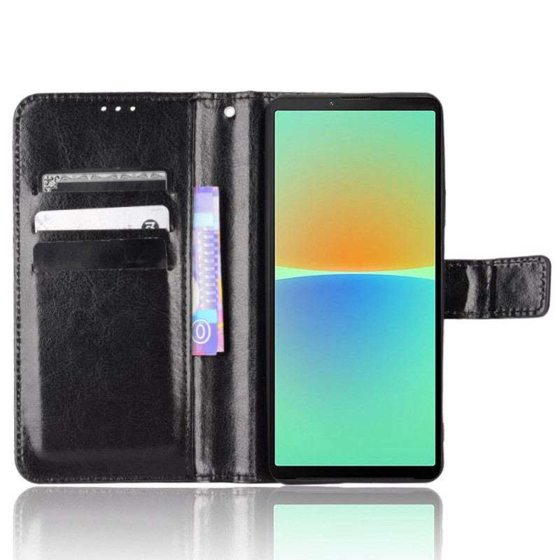 Capa Em Pele Para Sony Xperia 10 IV Couro Falso Chamativo