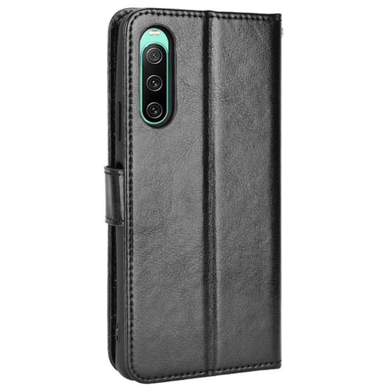 Capa Em Pele Para Sony Xperia 10 IV Couro Falso Chamativo