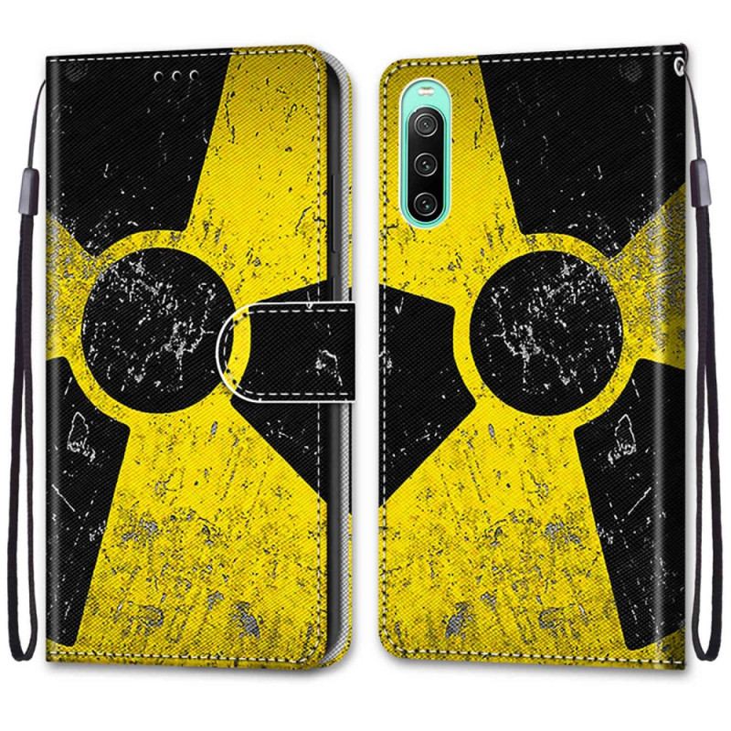 Capa Flip Para Sony Xperia 10 IV Amarelo E Preto