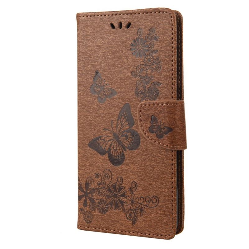 Capa Flip Para Sony Xperia 10 IV Borboletas Em Vôo