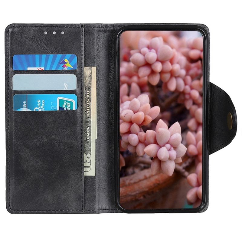 Capa Flip Para Sony Xperia 10 IV Botão De Couro Falso