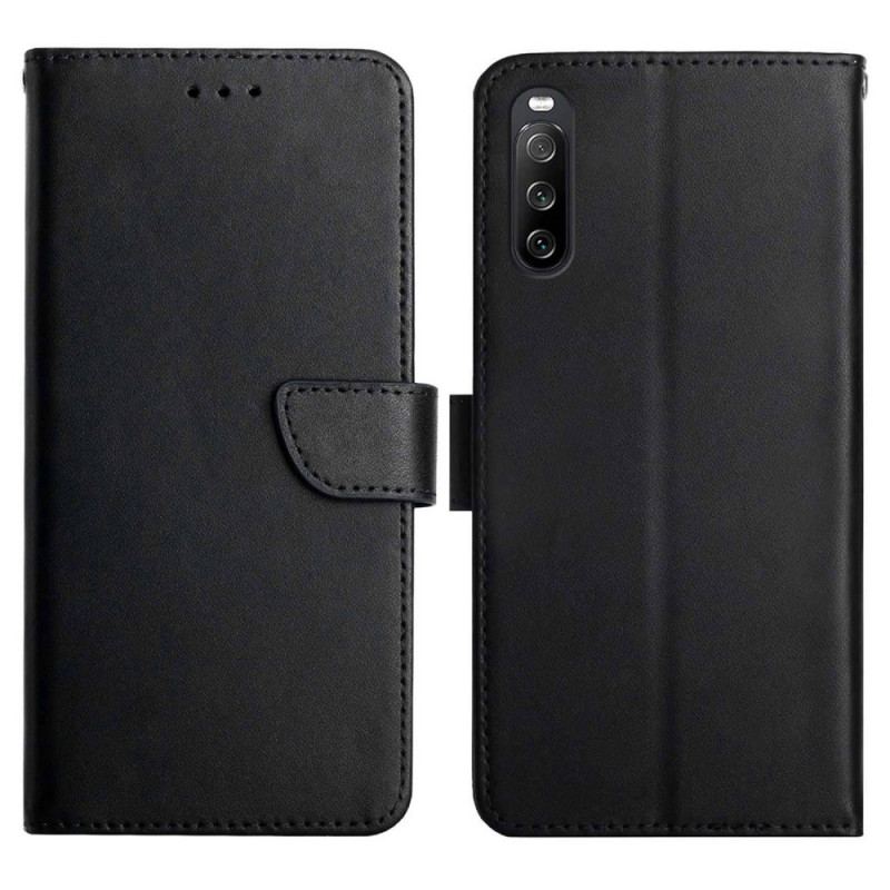 Capa Flip Para Sony Xperia 10 IV Couro Napa Genuíno