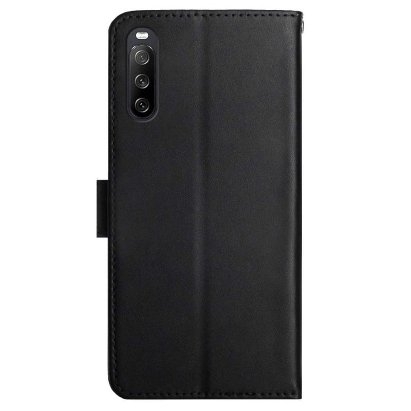 Capa Flip Para Sony Xperia 10 IV Couro Napa Genuíno