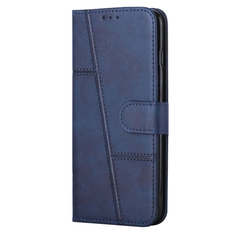 Capa Flip Para Sony Xperia 10 IV Estilo Geométrico De Couro Com Alça