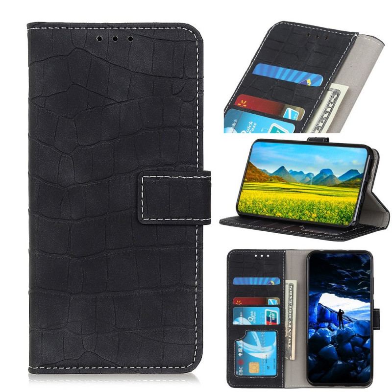 Capa Flip Para Sony Xperia 10 IV Estilo De Pele De Crocodilo