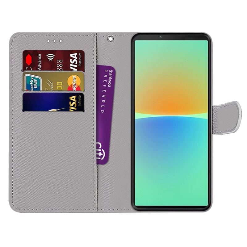 Capa Flip Para Sony Xperia 10 IV Família De Gatos