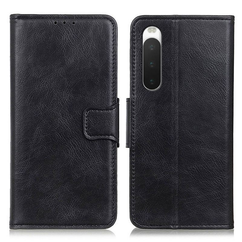 Capa Flip Para Sony Xperia 10 IV Fecho De Couro Estilo Reversível