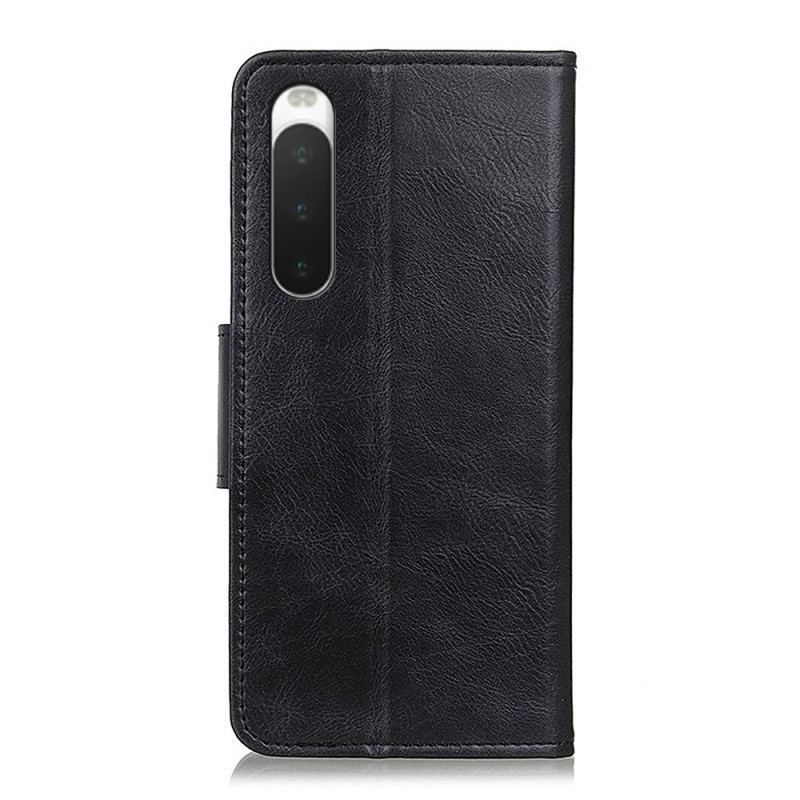 Capa Flip Para Sony Xperia 10 IV Fecho De Couro Estilo Reversível