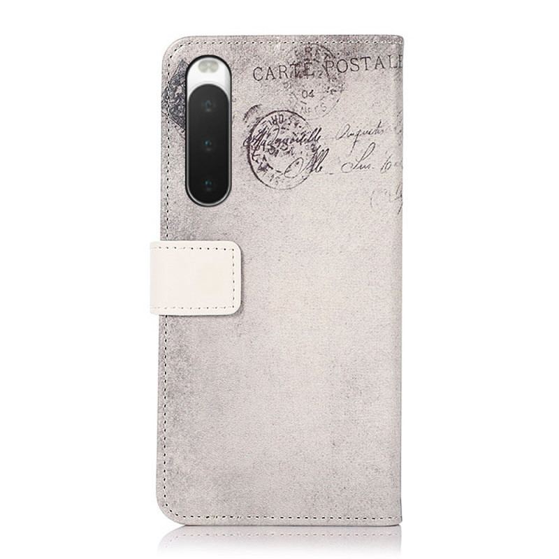 Capa Flip Para Sony Xperia 10 IV Gato Viajante