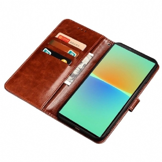 Capa Flip Para Sony Xperia 10 IV Imitação De Couro Idewei