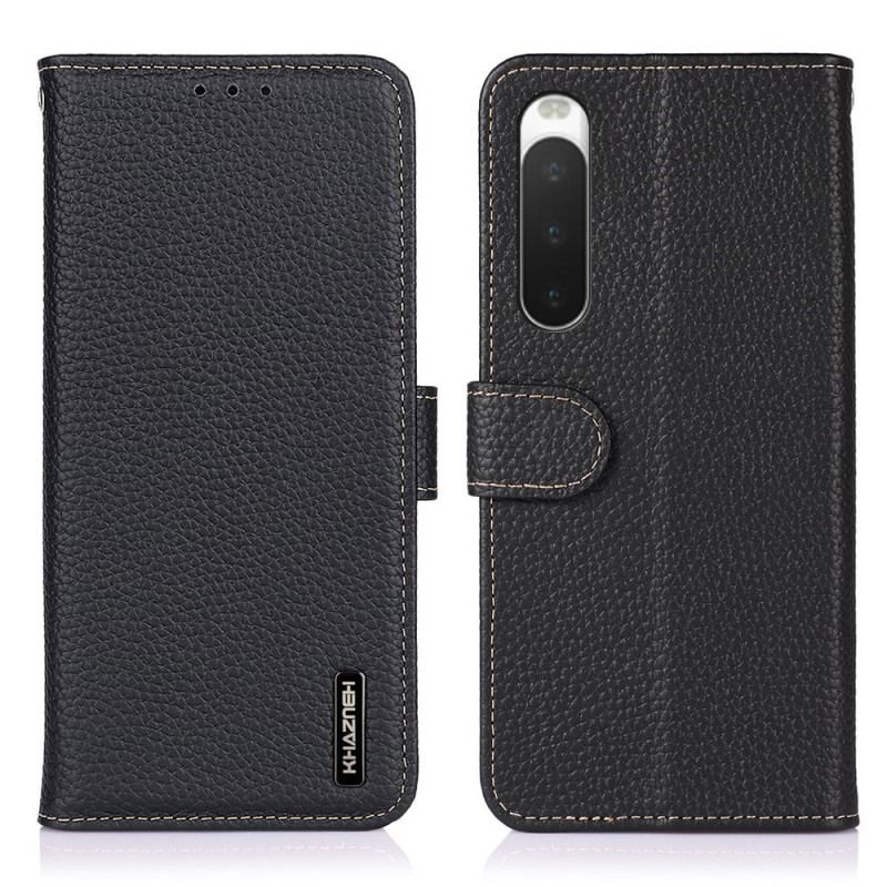 Capa Flip Para Sony Xperia 10 IV Khazneh Lichia Couro