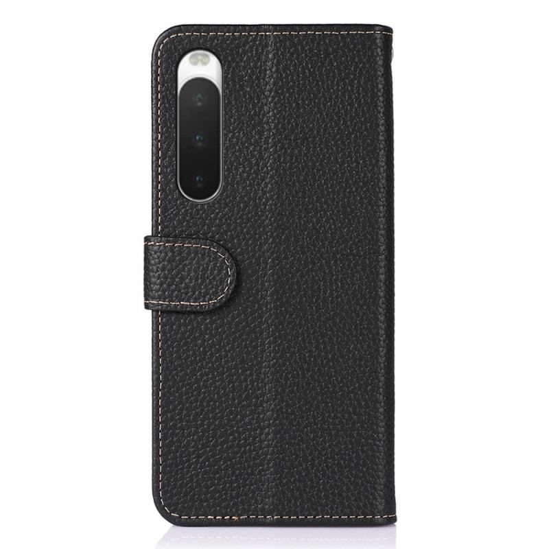 Capa Flip Para Sony Xperia 10 IV Khazneh Lichia Couro