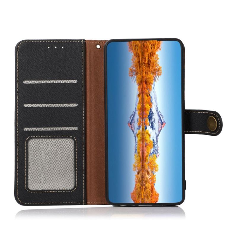 Capa Flip Para Sony Xperia 10 IV Khazneh Rfid Couro Genuíno