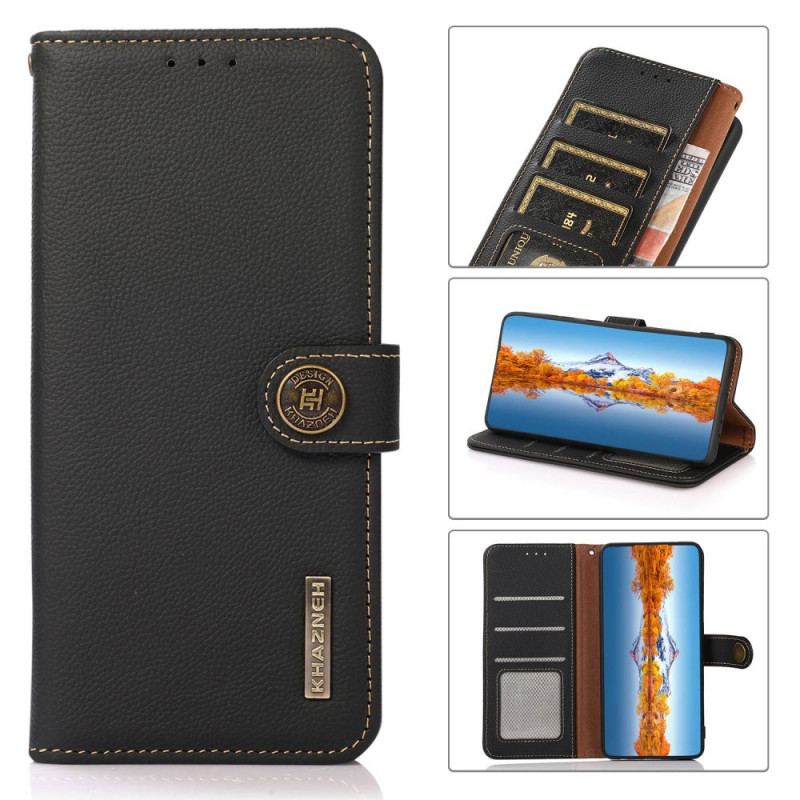 Capa Flip Para Sony Xperia 10 IV Khazneh Rfid Couro Genuíno