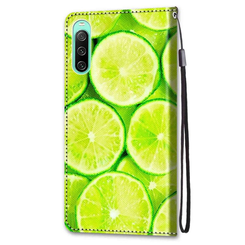 Capa Flip Para Sony Xperia 10 IV Limão