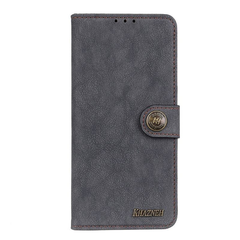 Capa Folio Para Sony Xperia 10 IV Couro Rachado Vintage Khazneh