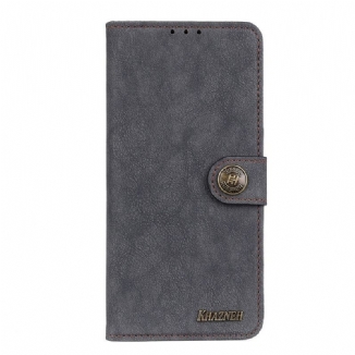 Capa Folio Para Sony Xperia 10 IV Couro Rachado Vintage Khazneh