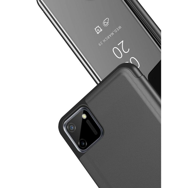 Capa De Celular Para Realme C11 Espelho E Couro Sintético