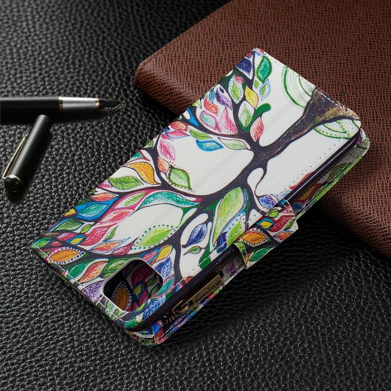 Capa Flip Para Realme C11 Bolso De Árvore Com Zíper