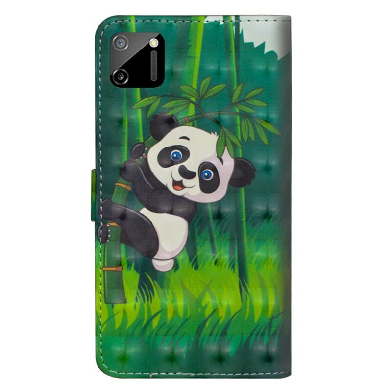 Capa Flip Para Realme C11 Panda E Bambu