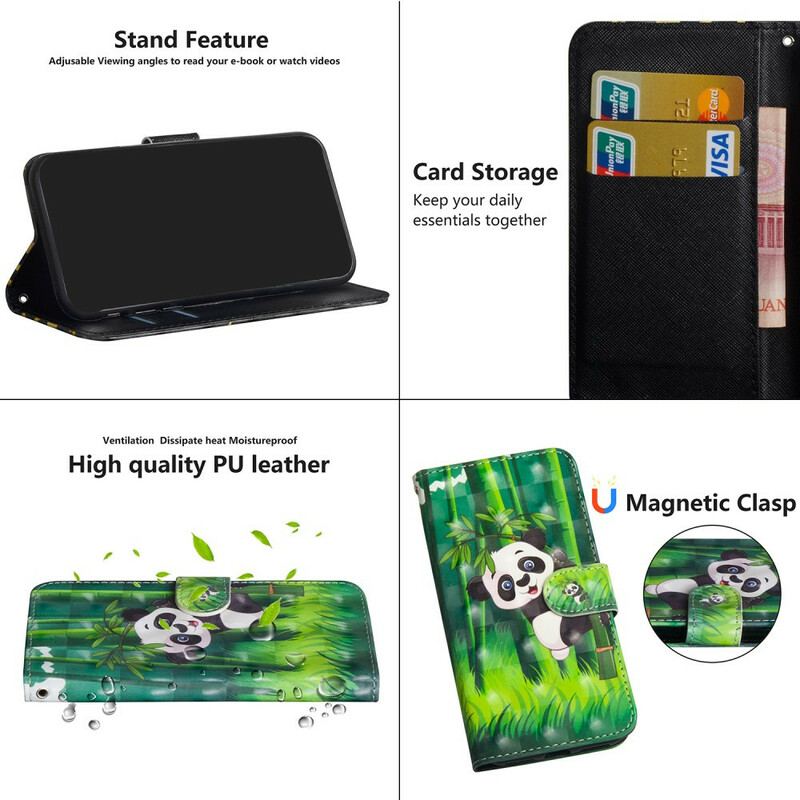 Capa Flip Para Realme C11 Panda E Bambu