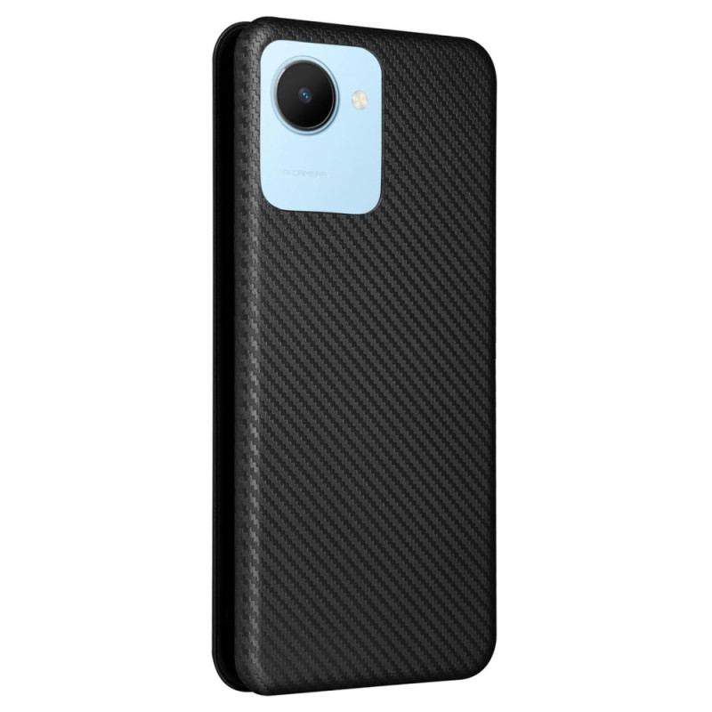 Capa De Celular Para Realme C30 Flip Suporte De Anel De Fibra De Carbono