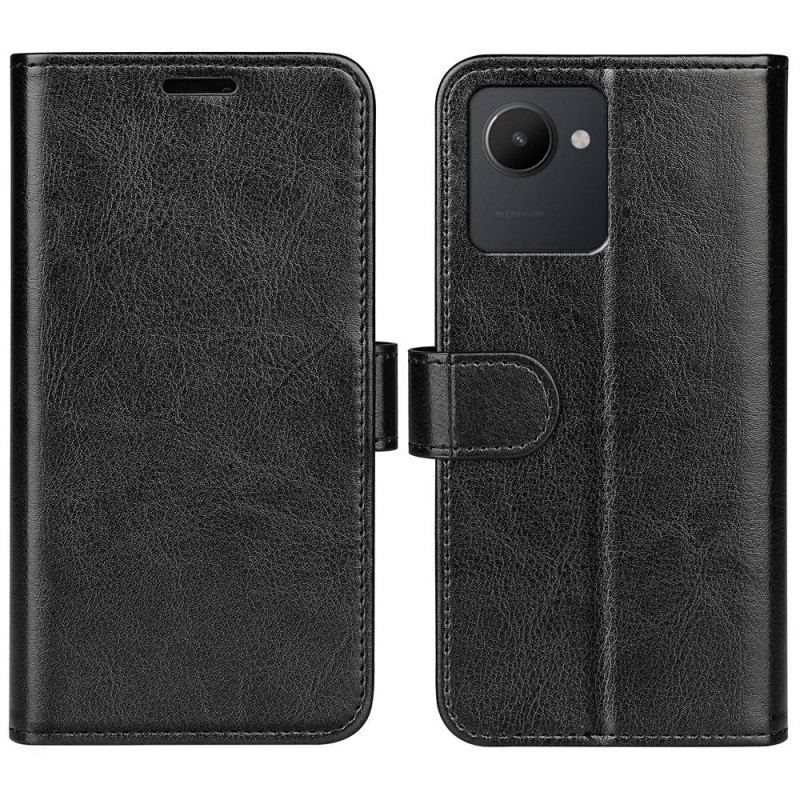 Capa De Couro Para Realme C30 Estilo Retrô