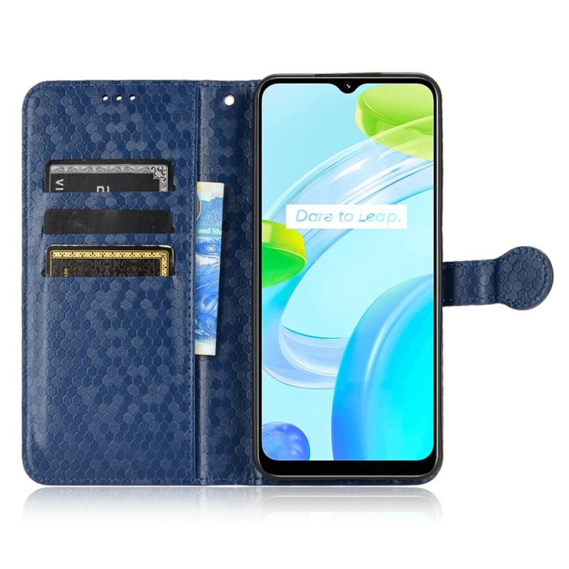 Capa Flip Para Realme C30 De Cordão Alça Redonda Com Fecho Celular