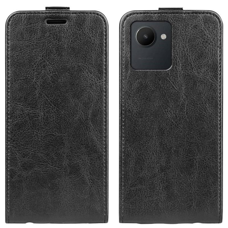 Capa Flip Para Realme C30 De Couro Aba Vertical