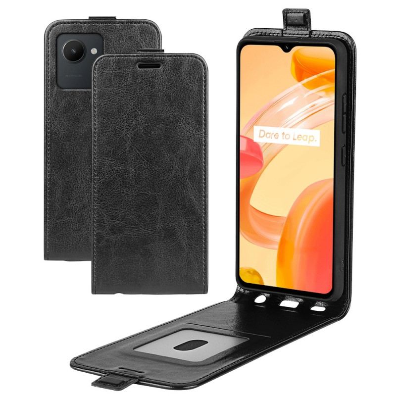 Capa Flip Para Realme C30 De Couro Aba Vertical