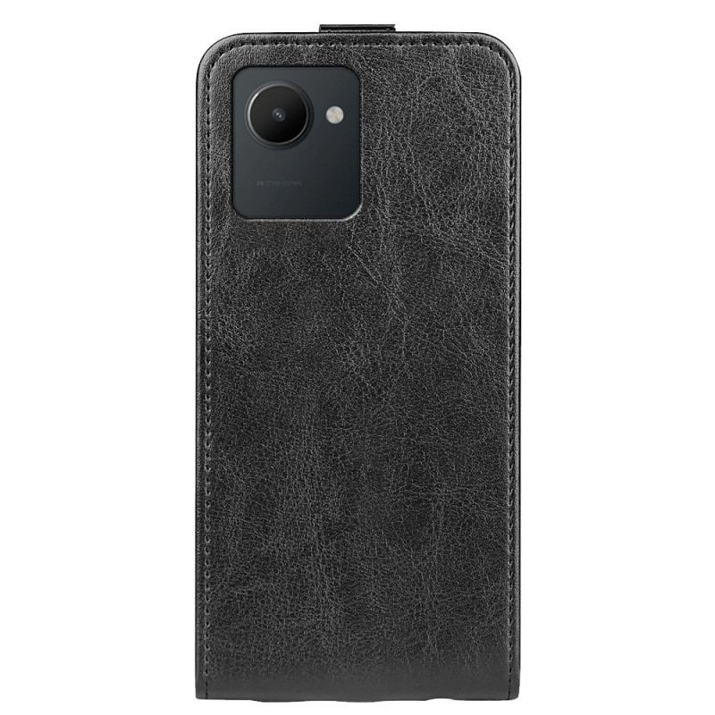 Capa Flip Para Realme C30 De Couro Aba Vertical