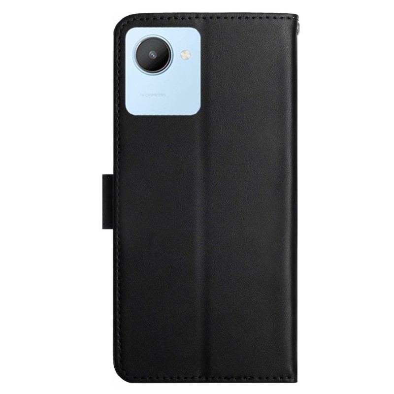 Capa Flip Para Realme C30 Couro Napa Genuíno