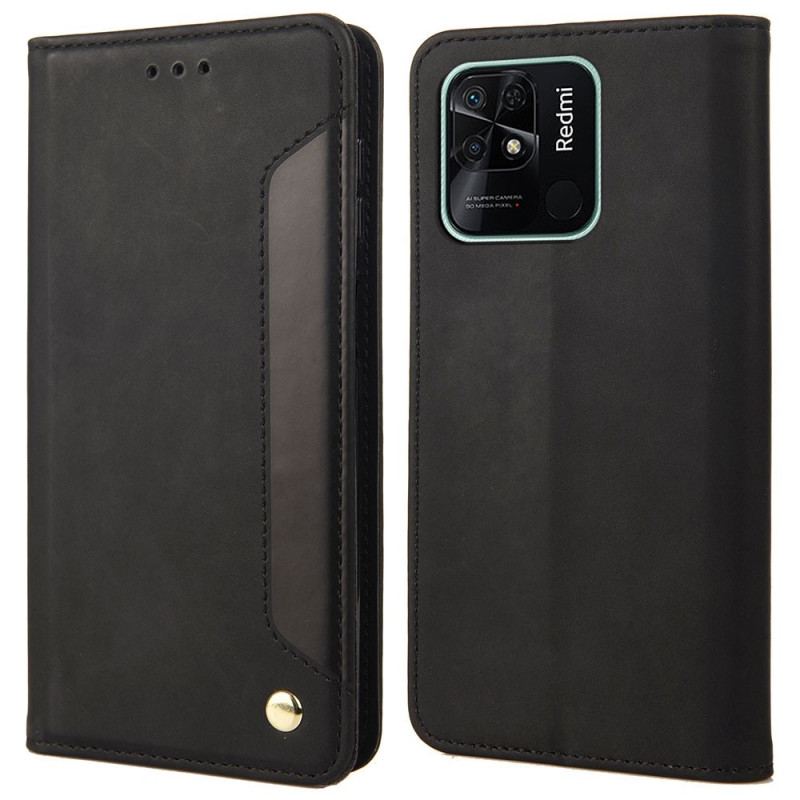 Capa De Celular Para Xiaomi Redmi 10C Flip Bicolor Com Rebite