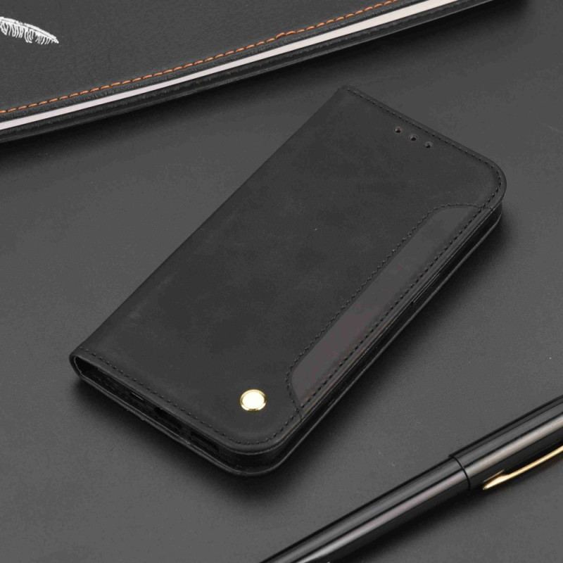 Capa De Celular Para Xiaomi Redmi 10C Flip Bicolor Com Rebite