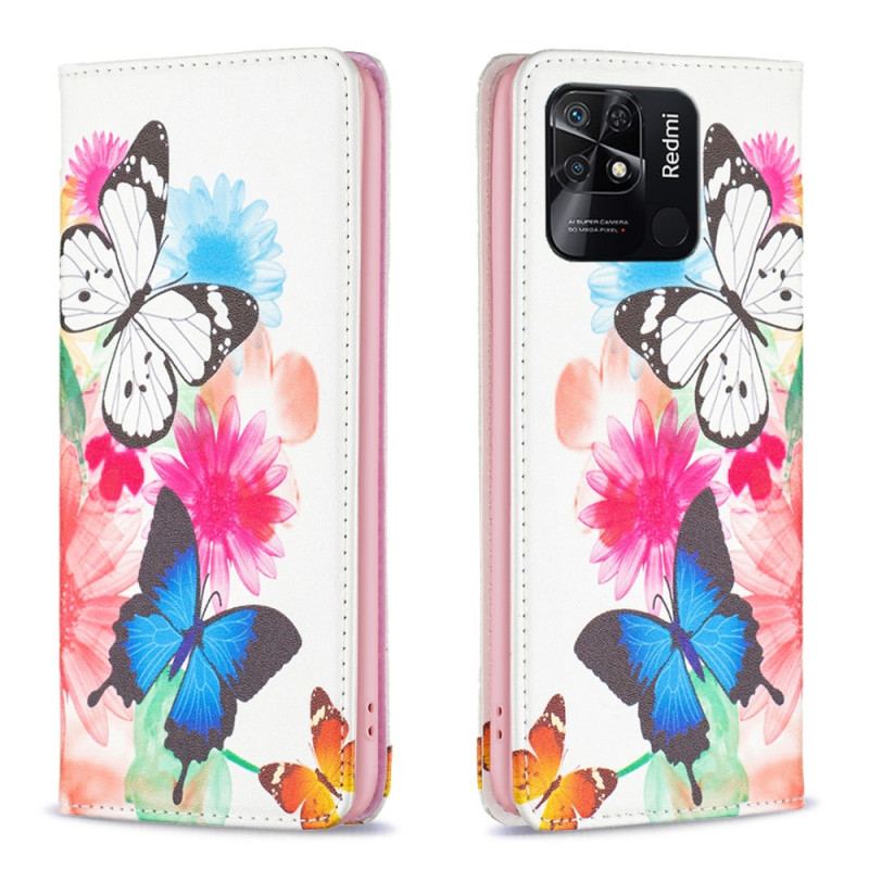 Capa De Celular Para Xiaomi Redmi 10C Flip Borboletas