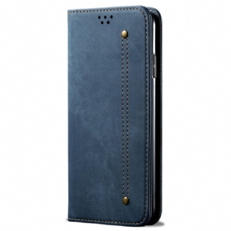 Capa De Celular Para Xiaomi Redmi 10C Flip Tecido Jeans