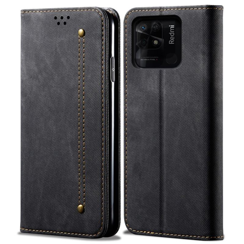 Capa De Celular Para Xiaomi Redmi 10C Flip Tecido Jeans