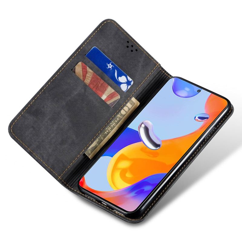 Capa De Celular Para Xiaomi Redmi 10C Flip Tecido Jeans