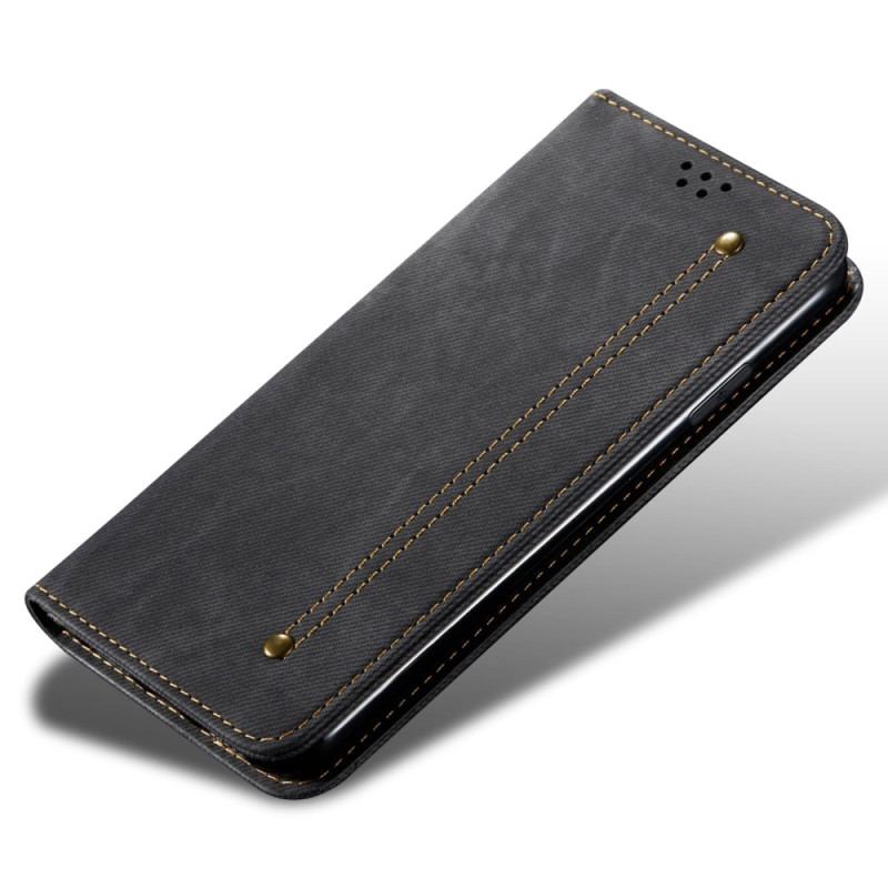 Capa De Celular Para Xiaomi Redmi 10C Flip Tecido Jeans