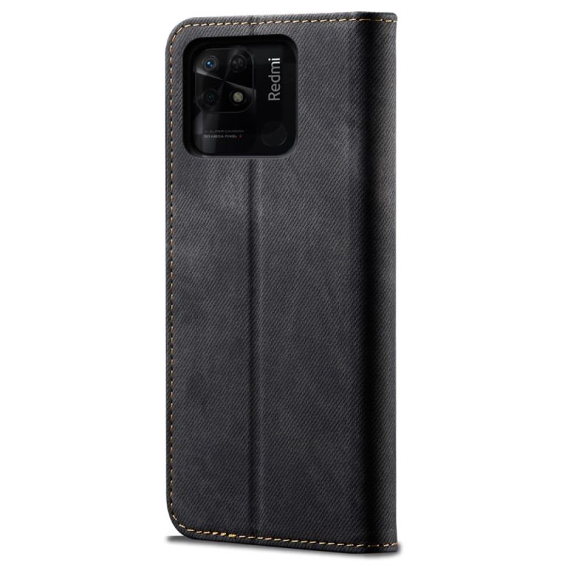 Capa De Celular Para Xiaomi Redmi 10C Flip Tecido Jeans