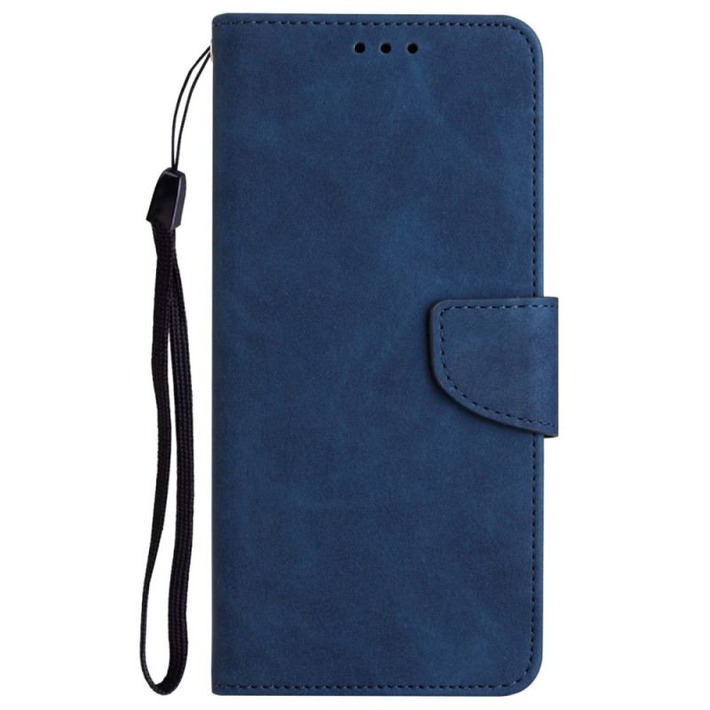 Capa De Couro Para Xiaomi Redmi 10C Cordão De Cor Sólida