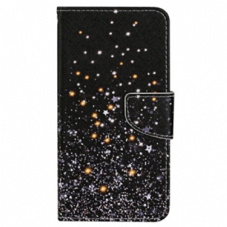 Capa De Couro Para Xiaomi Redmi 10C De Cordão Efeito Strappy Glitter