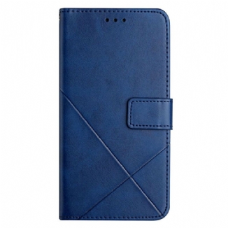 Capa De Couro Para Xiaomi Redmi 10C Estilo X Design Geo Couro