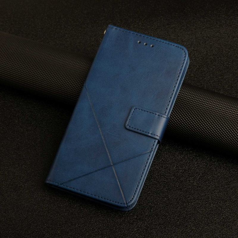 Capa De Couro Para Xiaomi Redmi 10C Estilo X Design Geo Couro