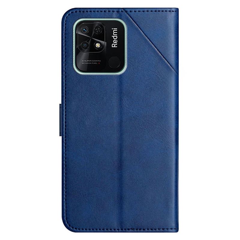 Capa De Couro Para Xiaomi Redmi 10C Estilo X Design Geo Couro