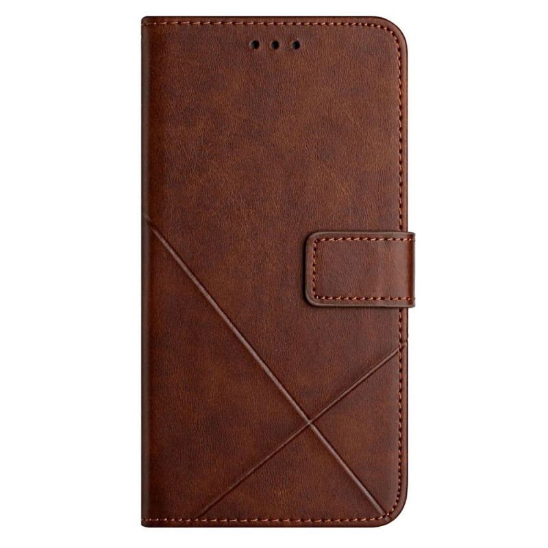 Capa De Couro Para Xiaomi Redmi 10C Estilo X Design Geo Couro