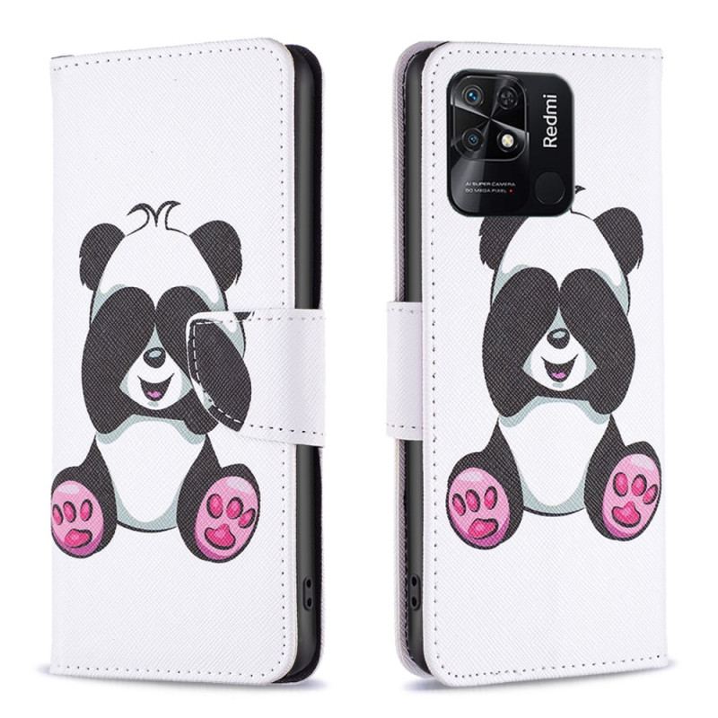 Capa De Couro Para Xiaomi Redmi 10C Panda