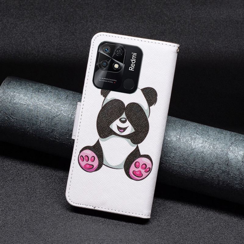 Capa De Couro Para Xiaomi Redmi 10C Panda