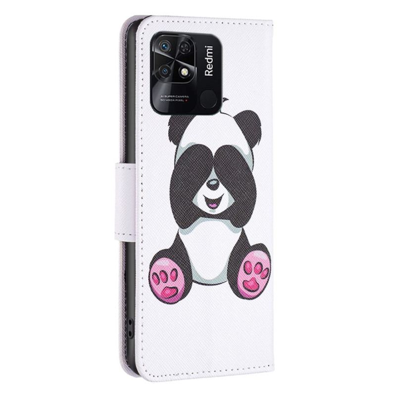 Capa De Couro Para Xiaomi Redmi 10C Panda